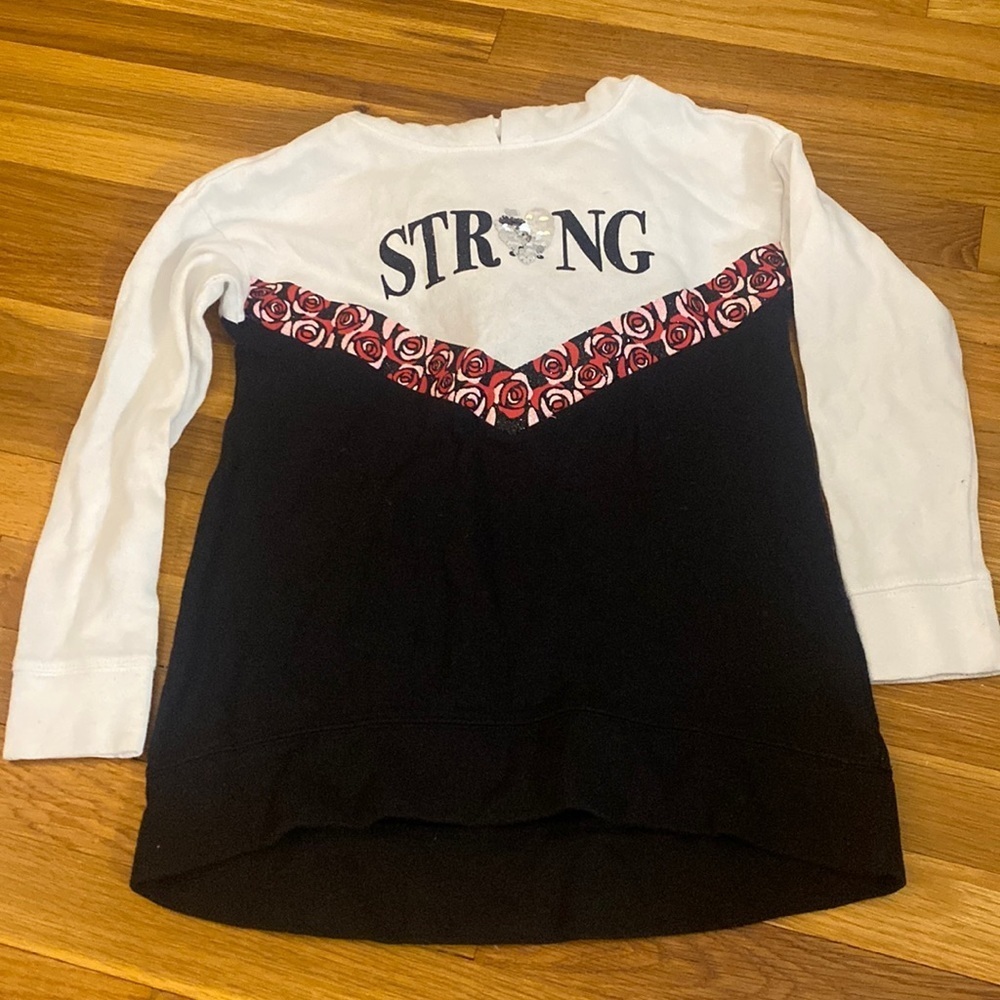 Justice Girl’s Black And White Strong Hoodie Size 8